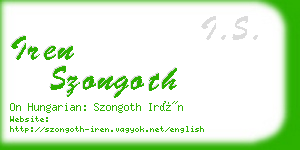 iren szongoth business card